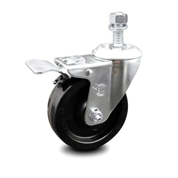 Service Caster 4 Inch Phenolic Swivel 1/2 Inch Threaded Stem Caster with Total Lock Brake SCC SCC-TSTTL20S414-PHS-121315 - main